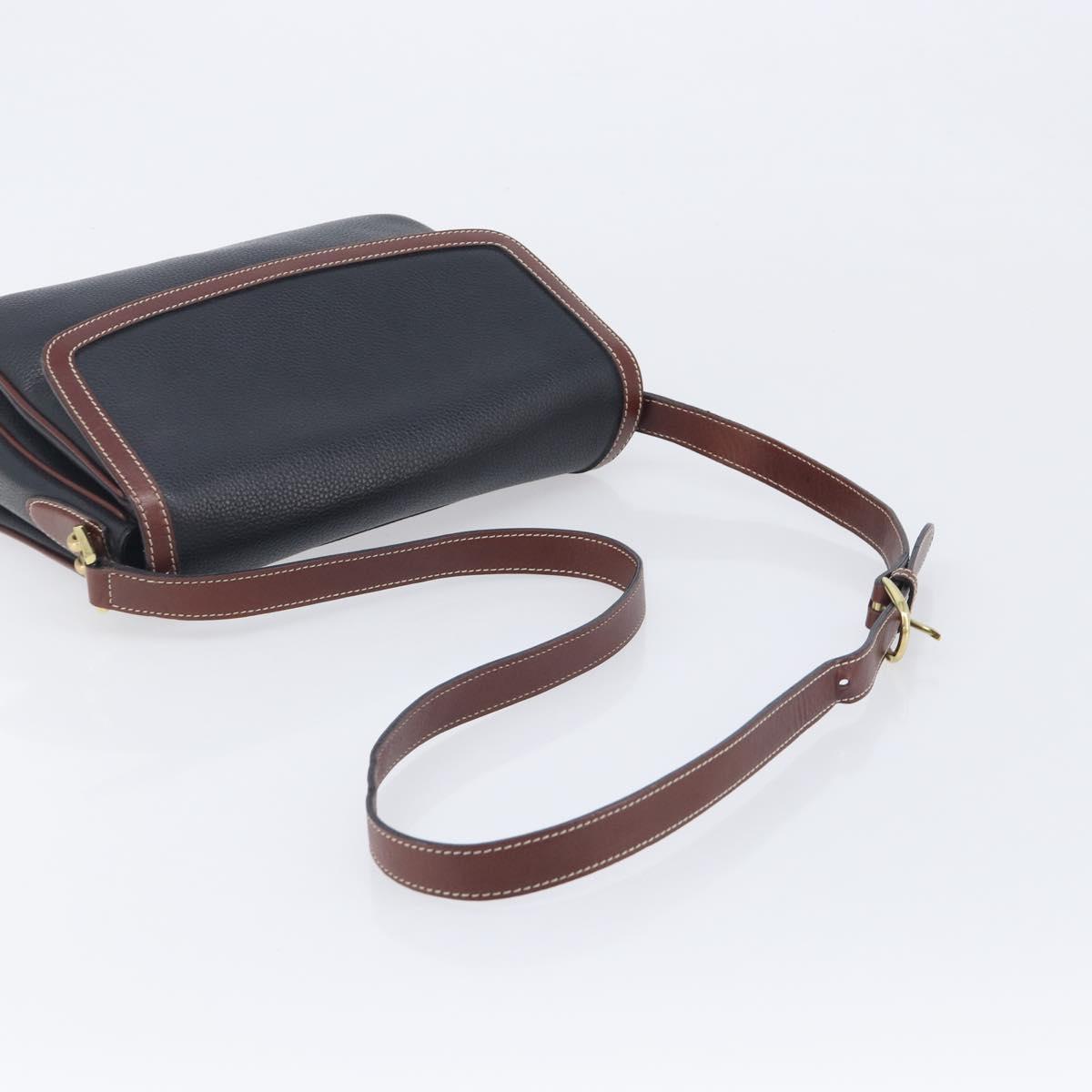 Bally Shoulder Bag Leather Black Gold