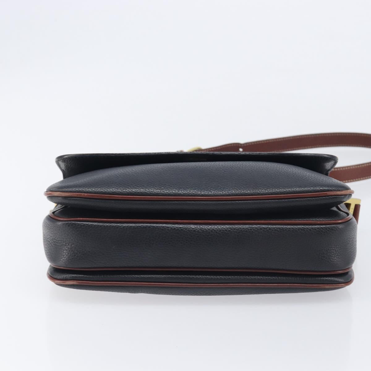Bally Shoulder Bag Leather Black Gold