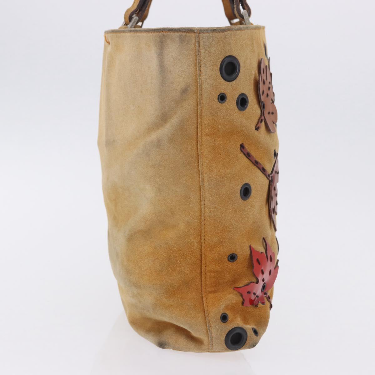 PRADA Hand Bag Suede Beige