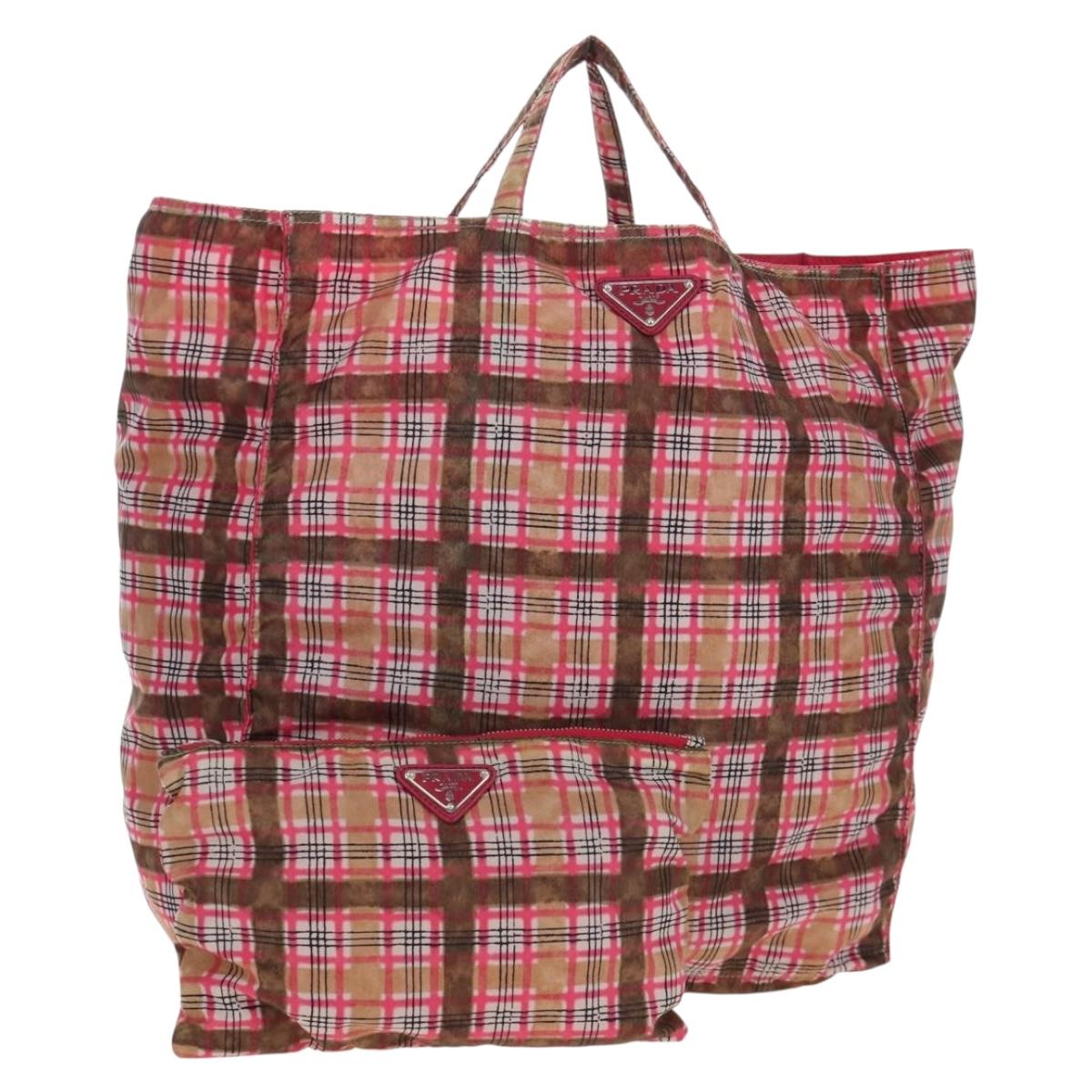 PRADA Eco Bag Nylon Pink Silver
