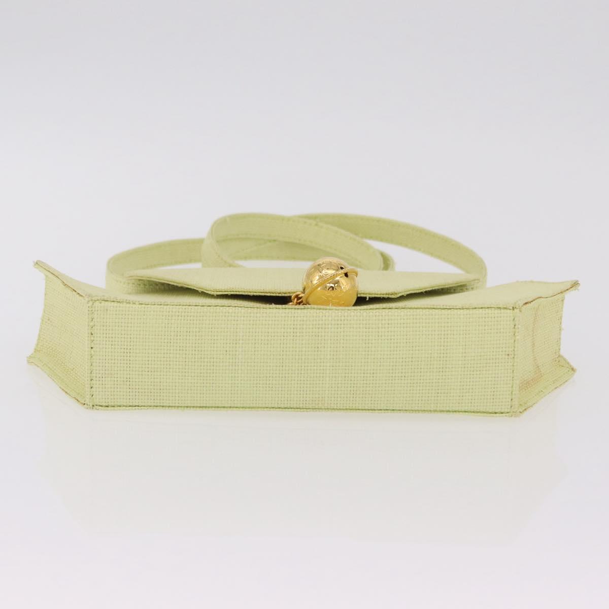 CELINE Star Ball Shoulder Bag Raffia Green Gold