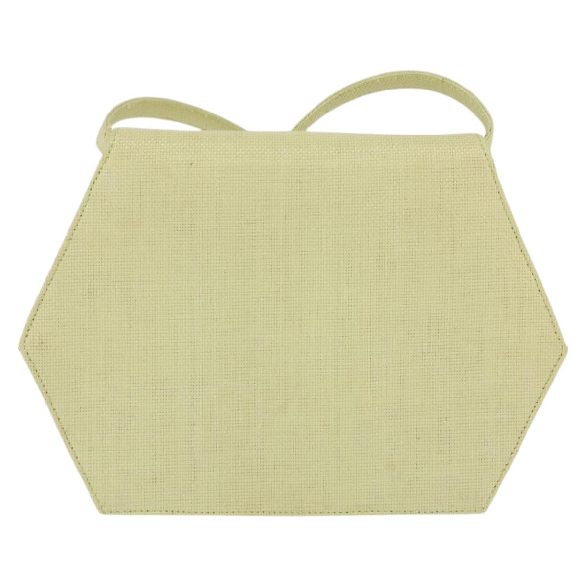 CELINE Star Ball Shoulder Bag Raffia Green Gold