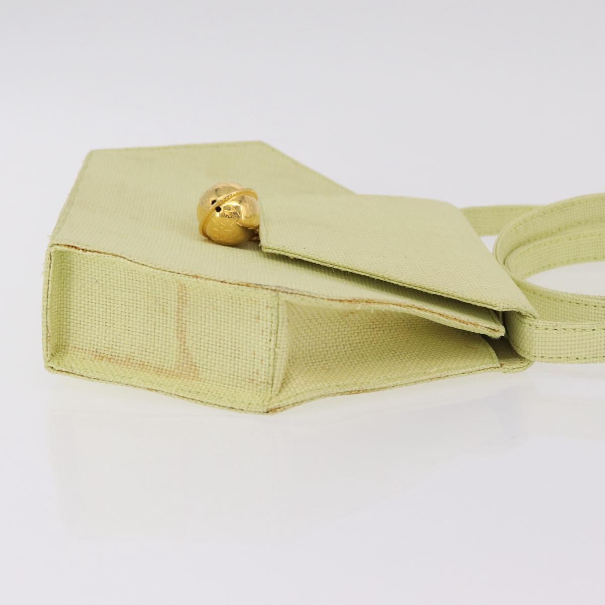 CELINE Star Ball Shoulder Bag Raffia Green Gold