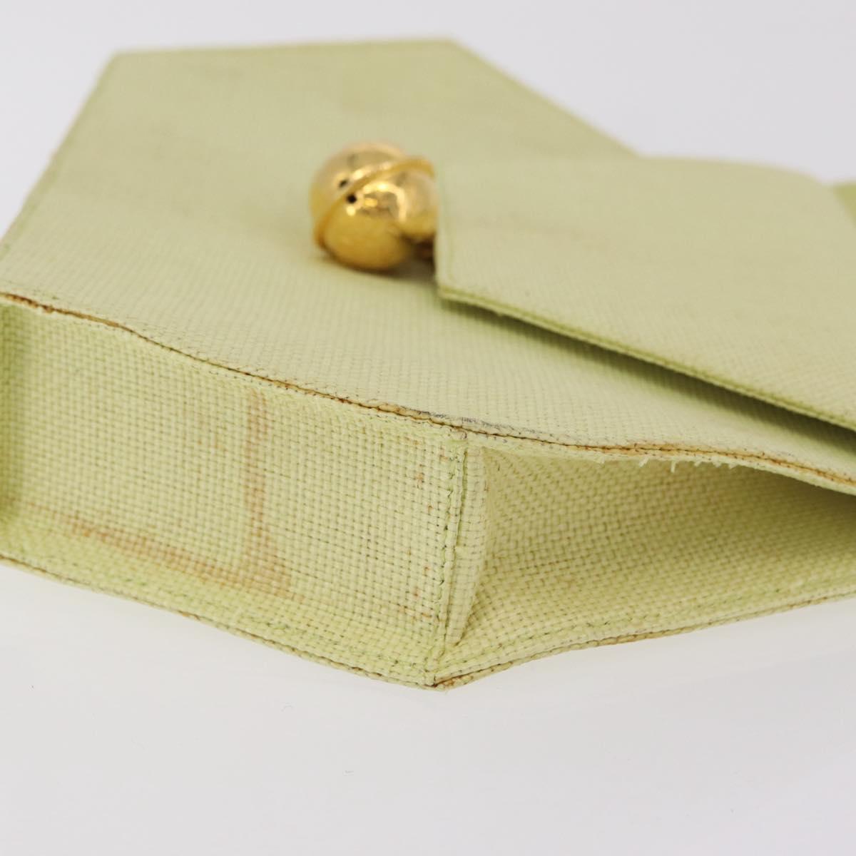 CELINE Star Ball Shoulder Bag Raffia Green Gold
