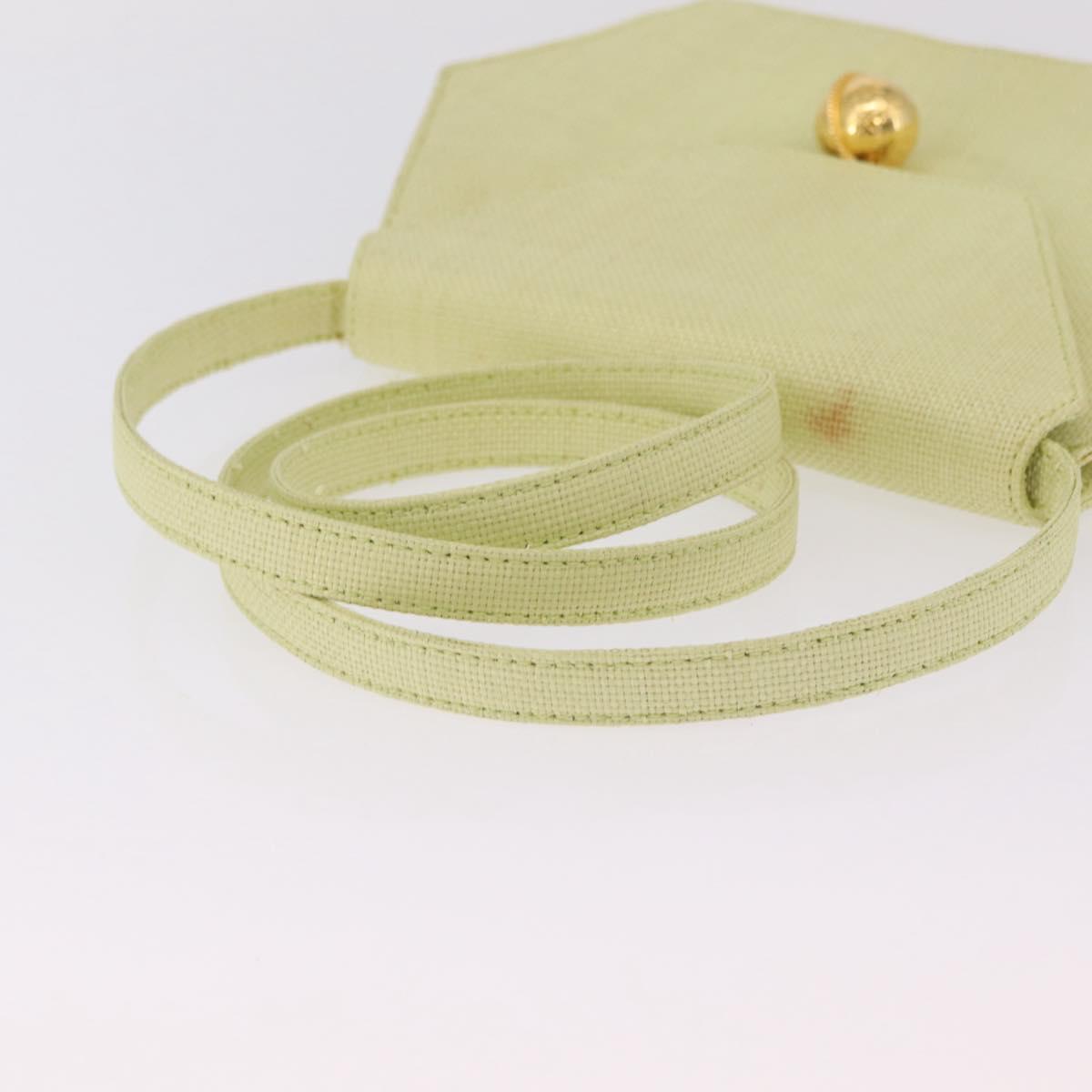 CELINE Star Ball Shoulder Bag Raffia Green Gold
