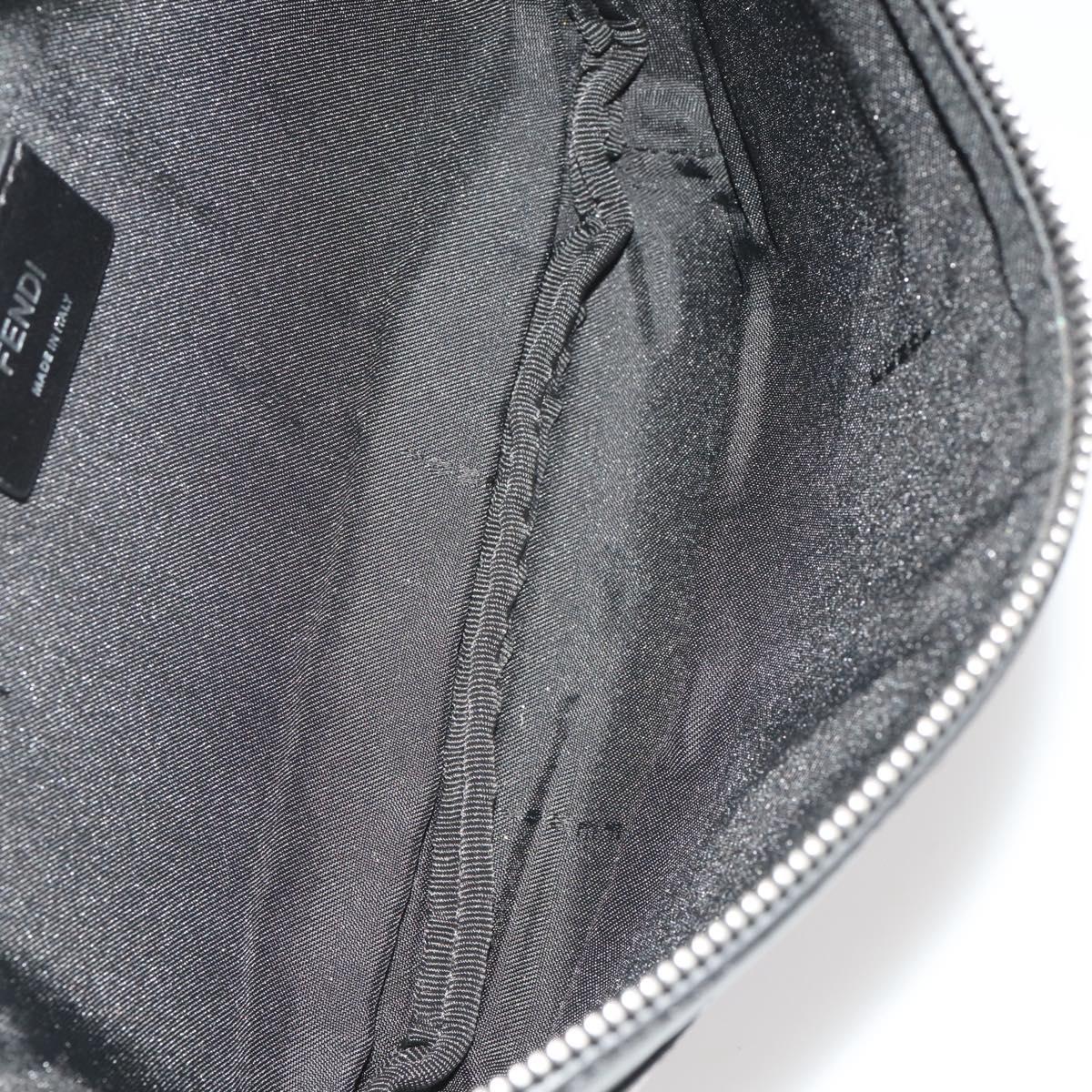 FENDI Bugseye Body Bag Leather Black Silver 7VA434