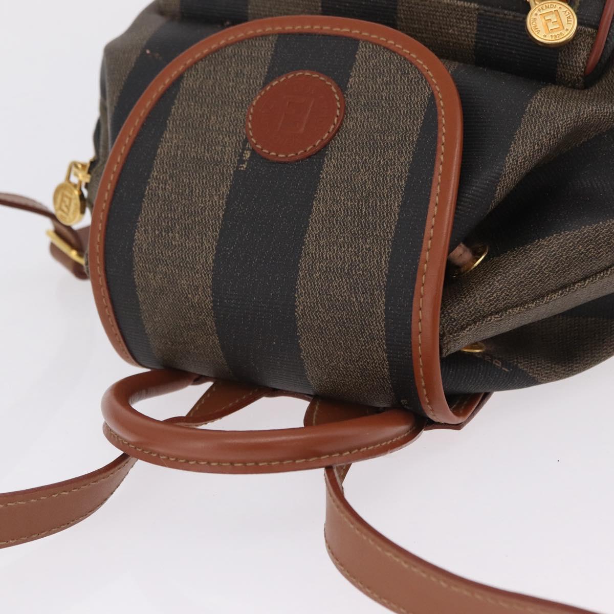 FENDI Pecan Canvas Backpack PVC Black Brown