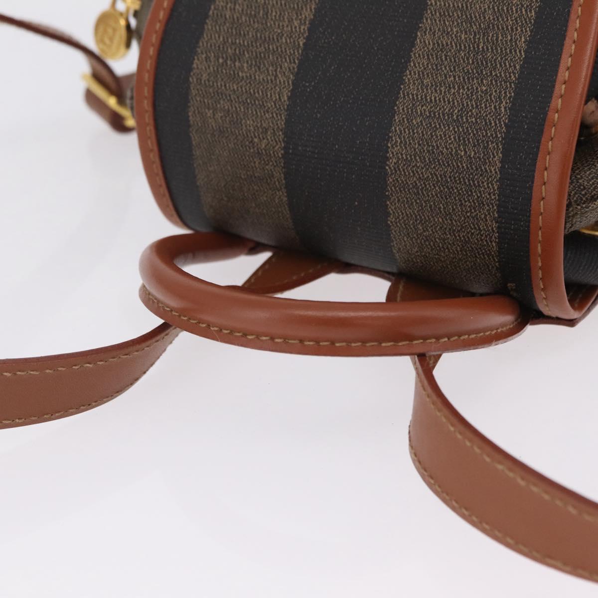 FENDI Pecan Canvas Backpack PVC Black Brown