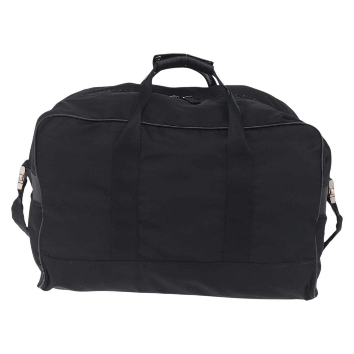 PRADA Boston Bag Nylon 2way Black Silver