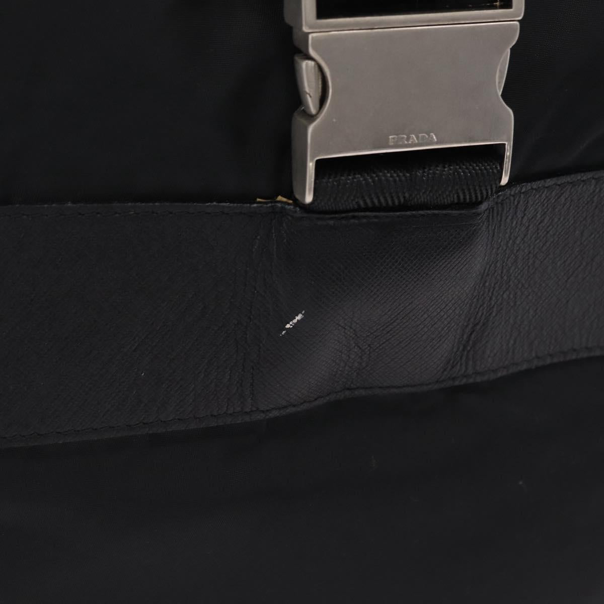 PRADA Boston Bag Nylon 2way Black Silver