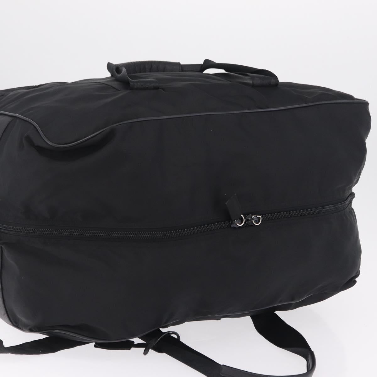 PRADA Boston Bag Nylon 2way Black Silver