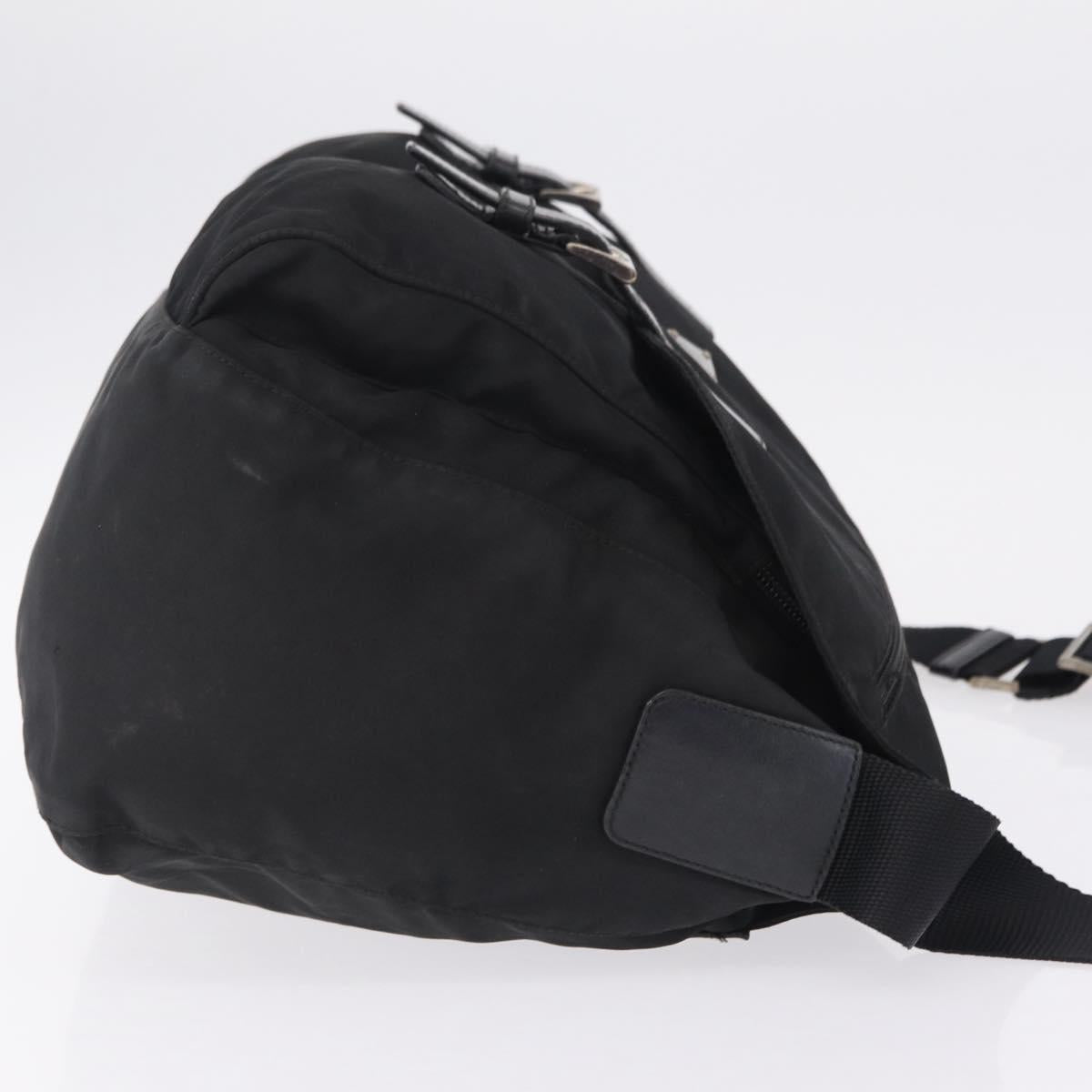 PRADA Shoulder Bag Nylon Black Silver