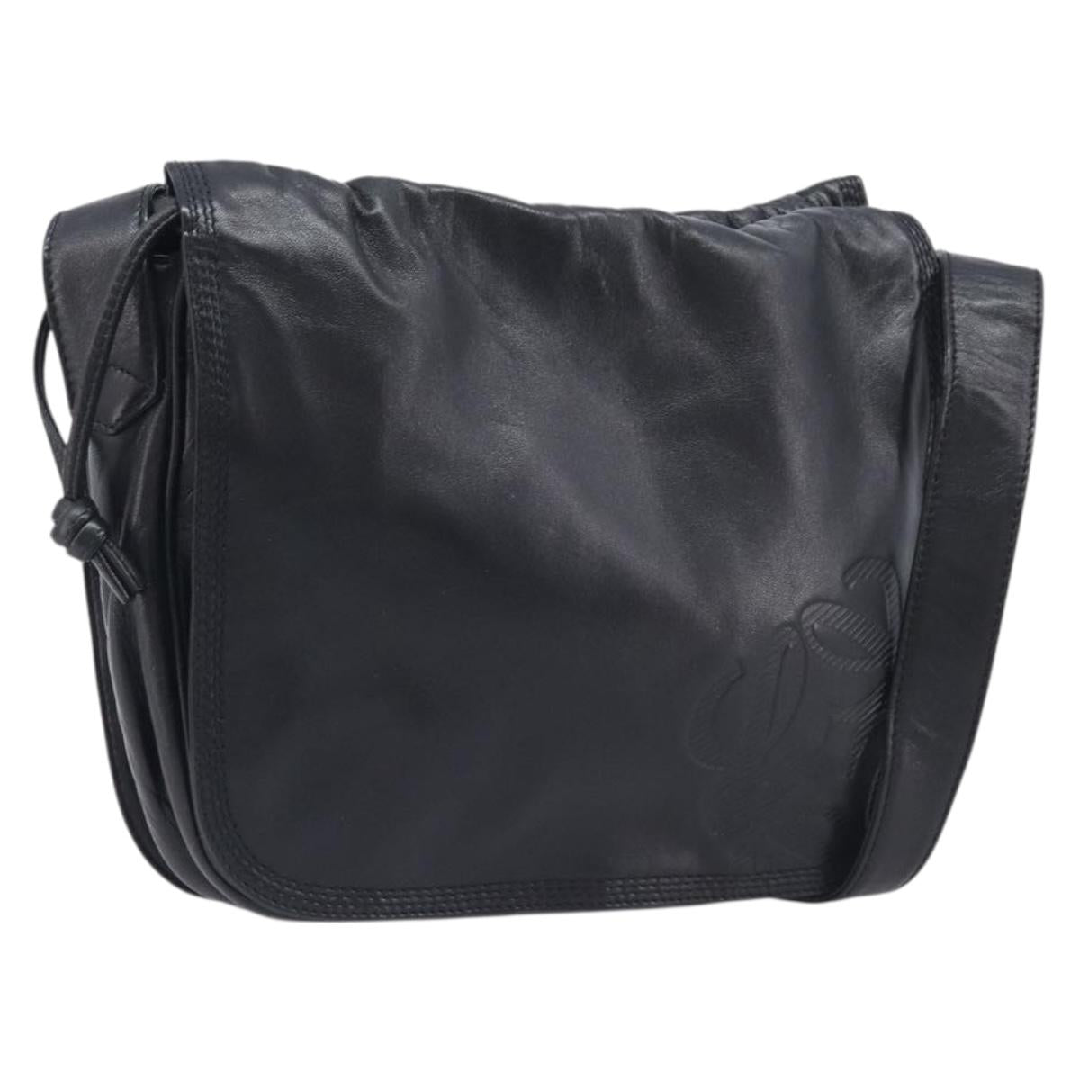 LOEWE Shoulder Bag Leather Black Gold