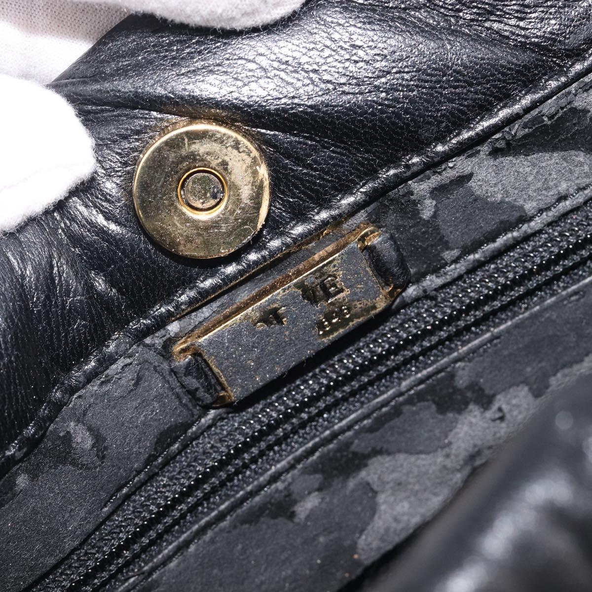LOEWE Shoulder Bag Leather Black Gold