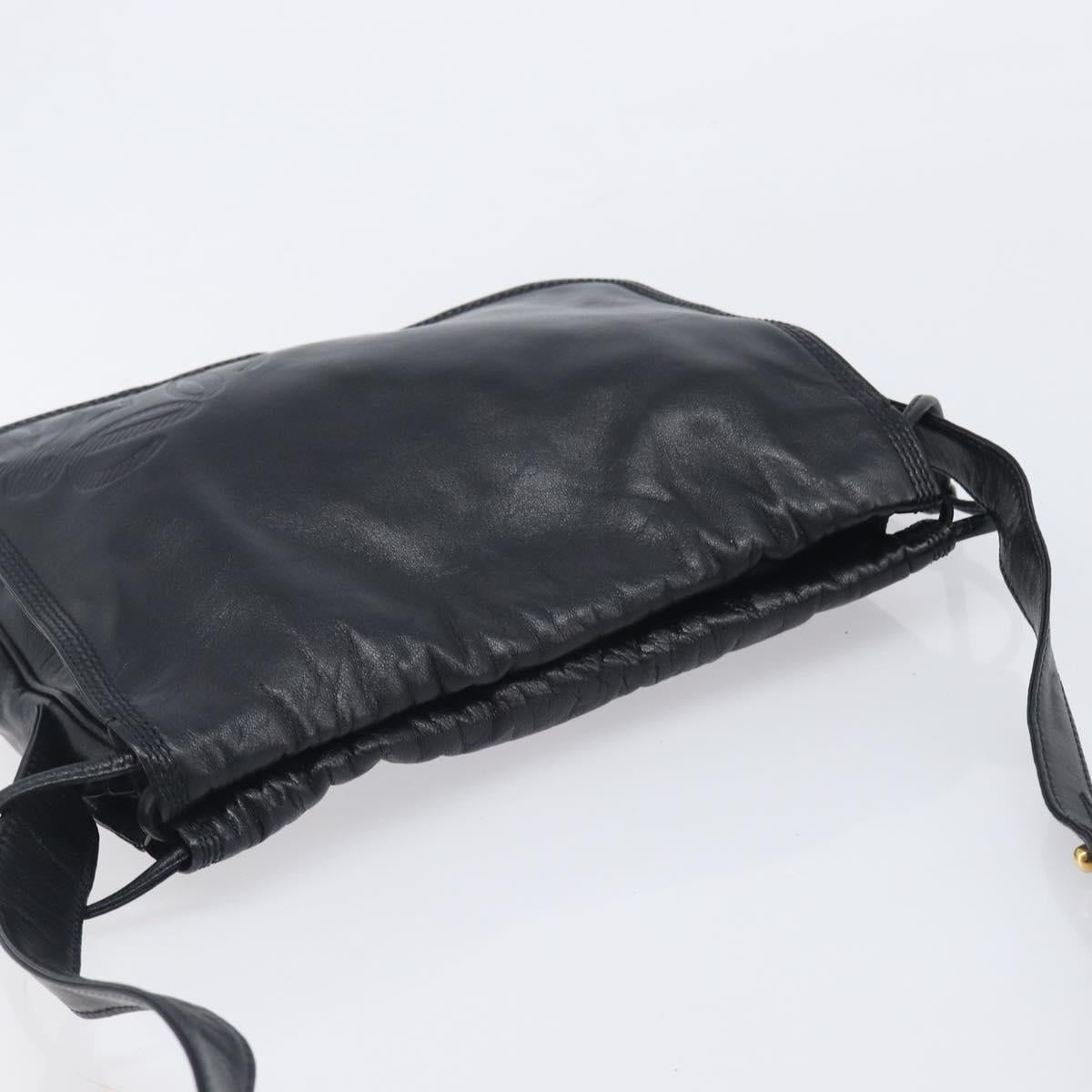 LOEWE Shoulder Bag Leather Black Gold