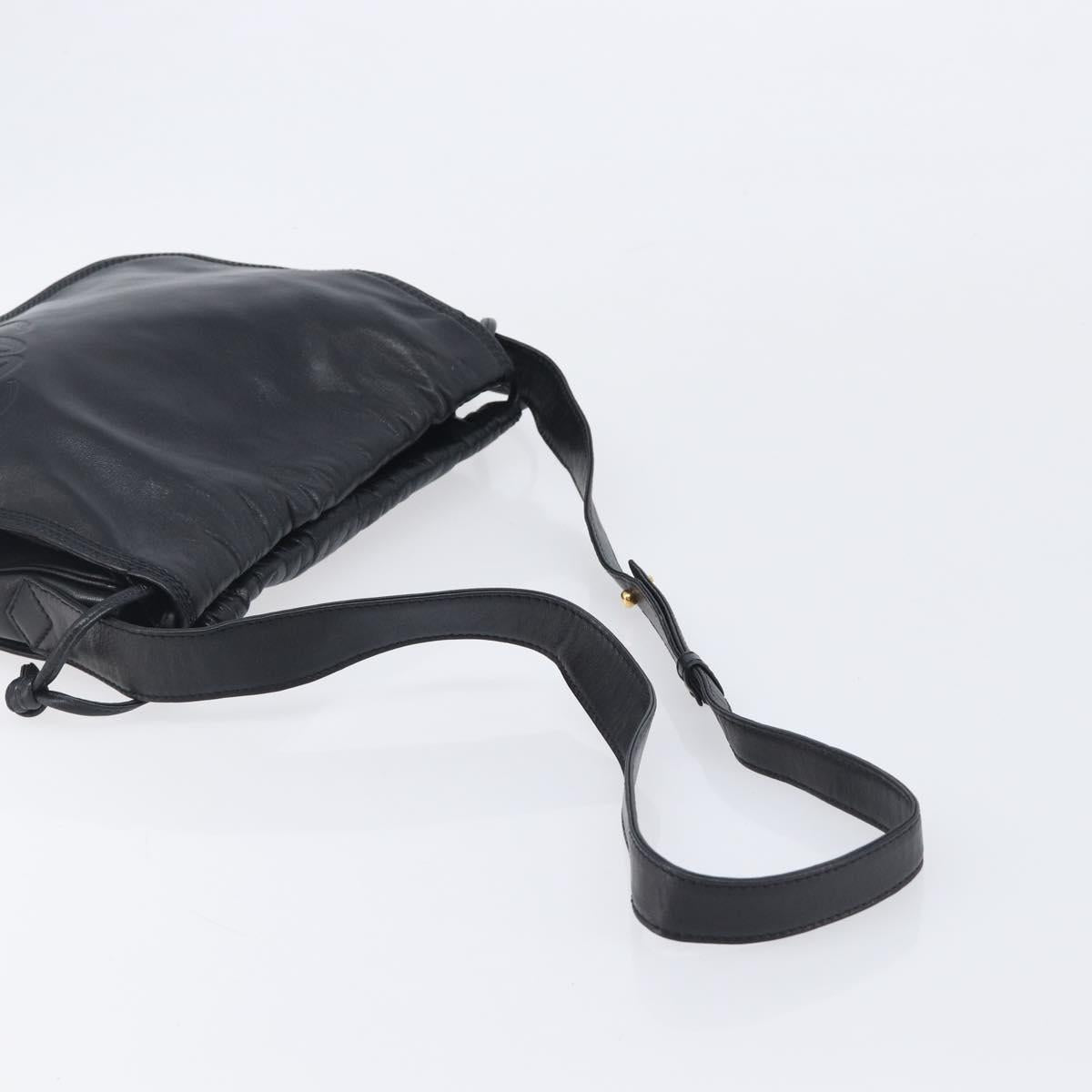 LOEWE Shoulder Bag Leather Black Gold