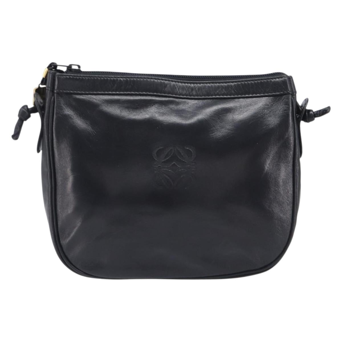 LOEWE Shoulder Bag Leather Black Gold