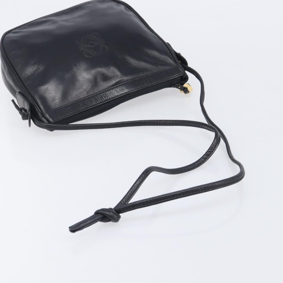 LOEWE Shoulder Bag Leather Black Gold
