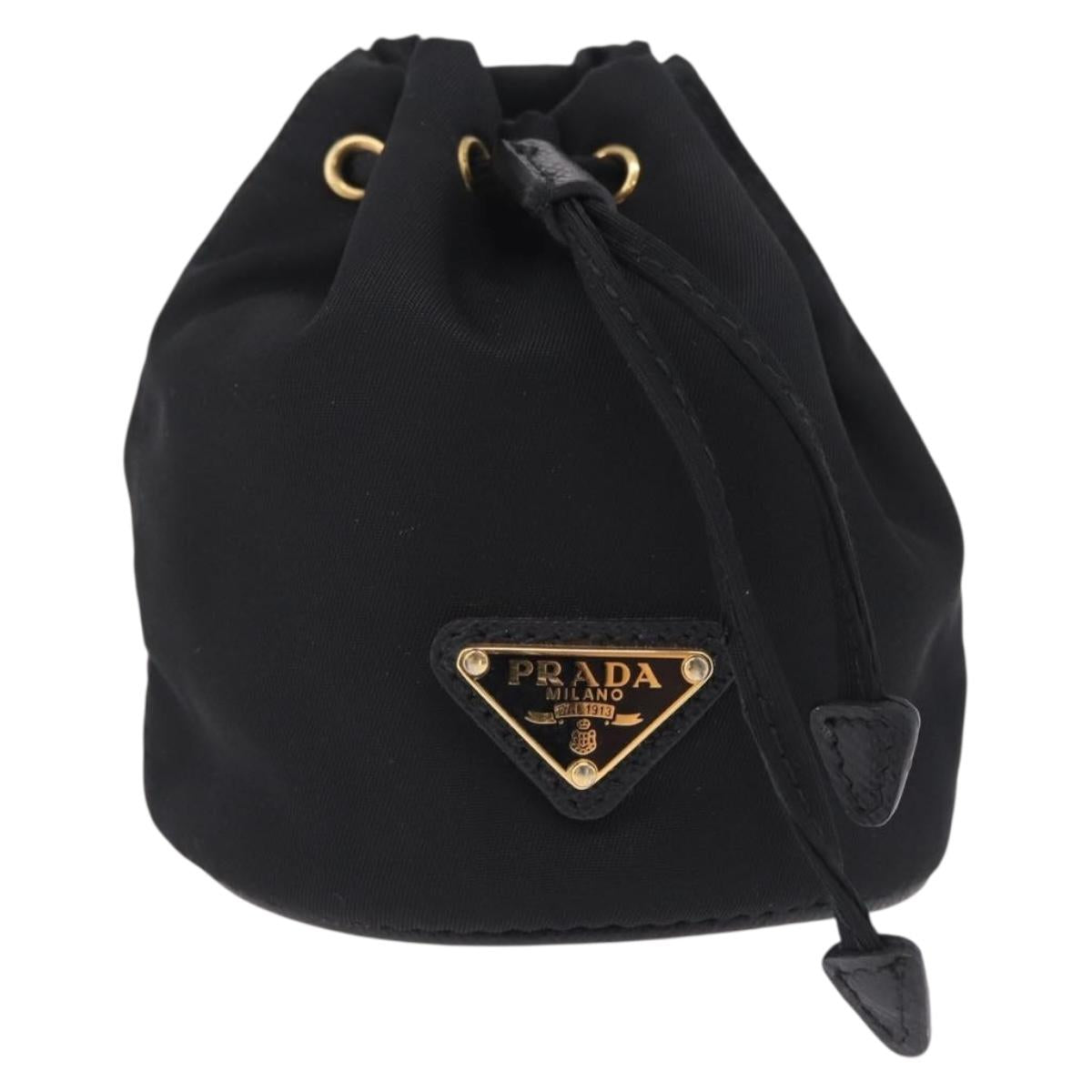 PRADA Pouch Nylon Black Gold