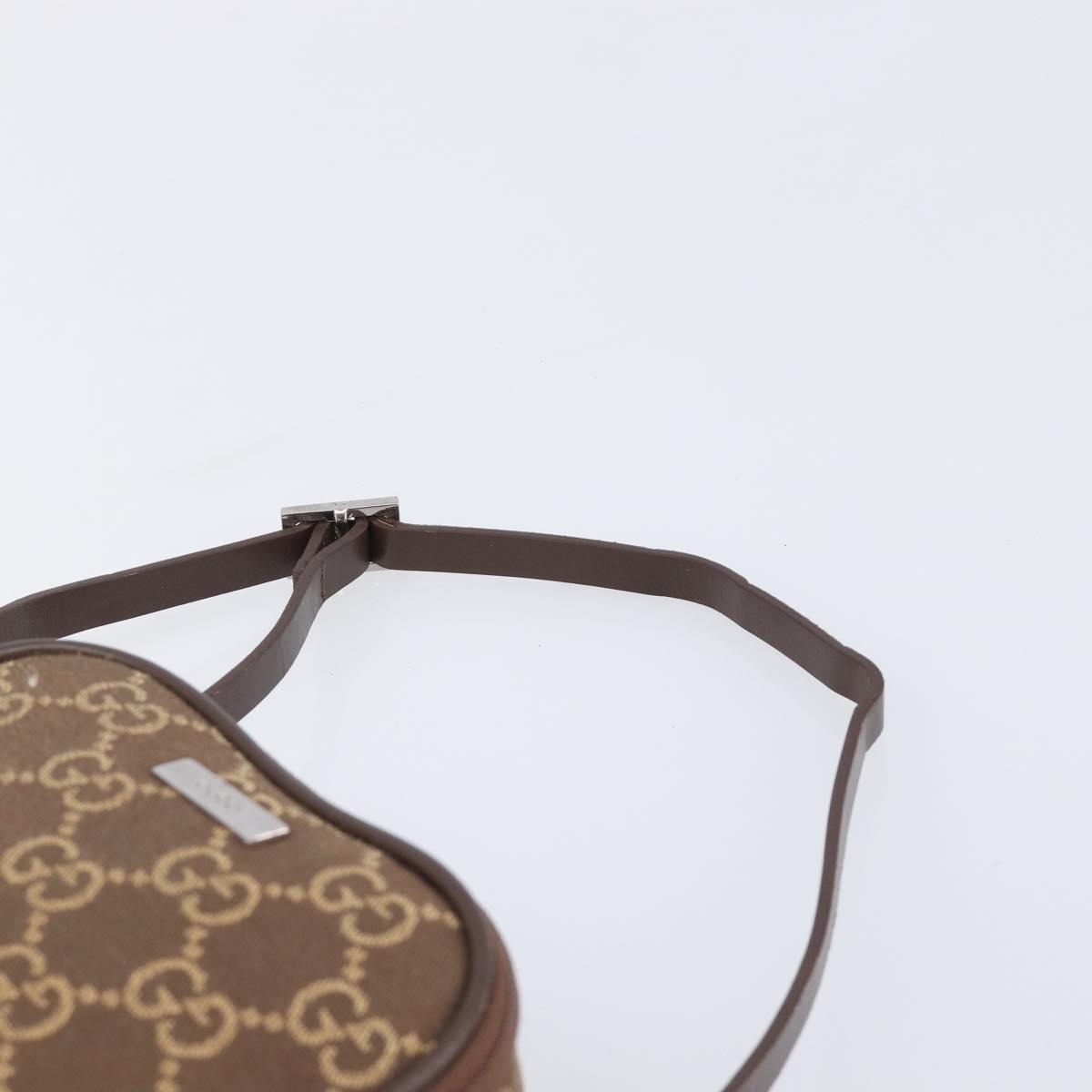 GUCCI GG Canvas Pouch Brown Silver