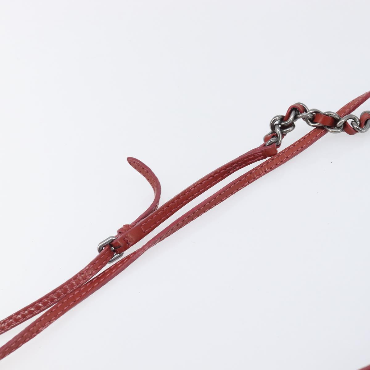 Miu Miu Chain Shoulder Bag Patent Red Silver