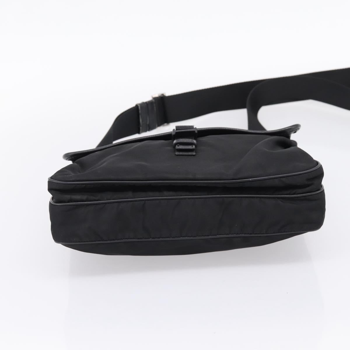 PRADA Shoulder Bag Nylon Black Silver