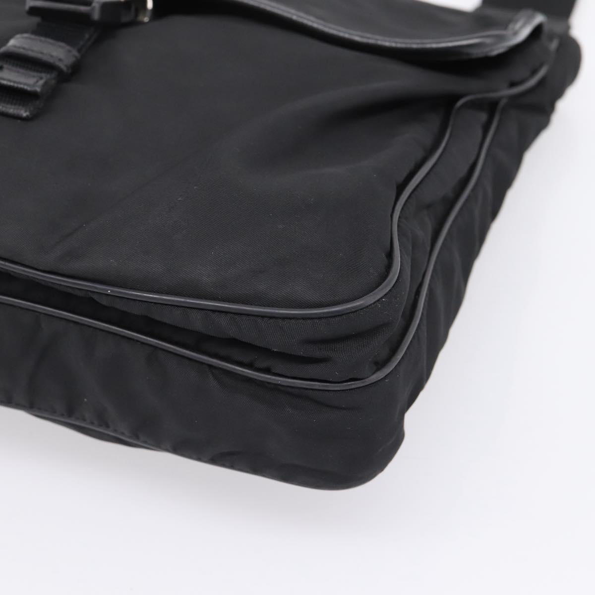 PRADA Shoulder Bag Nylon Black Silver