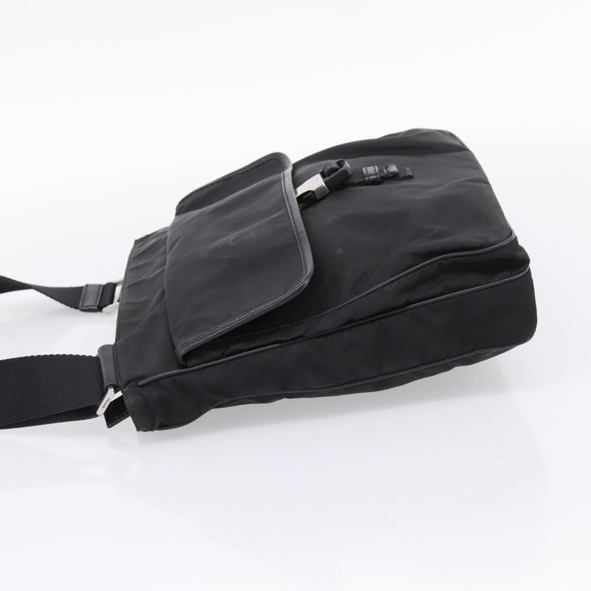 PRADA Shoulder Bag Nylon Black Silver