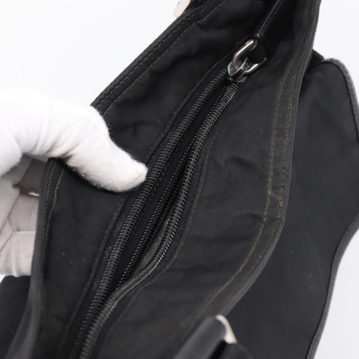 PRADA Shoulder Bag Nylon Black Silver