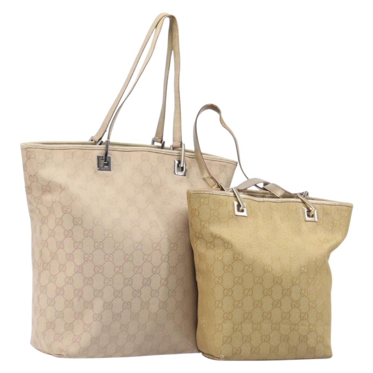 GUCCI GG Canvas Shoulder Bag 2 Set Beige
