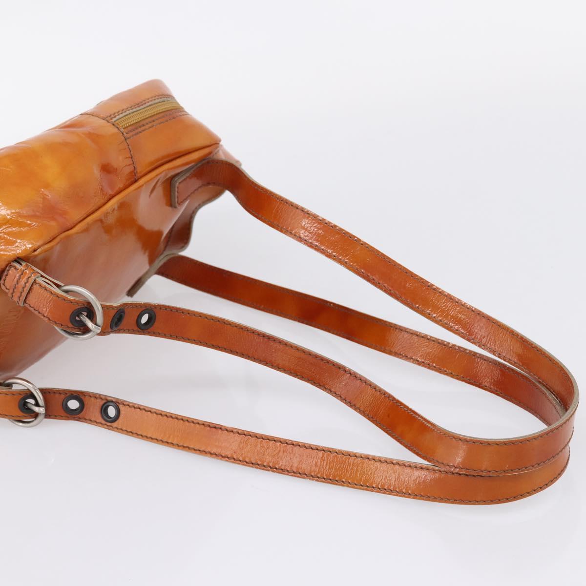 Miu Miu Backpack Patent Leather Brown Silver