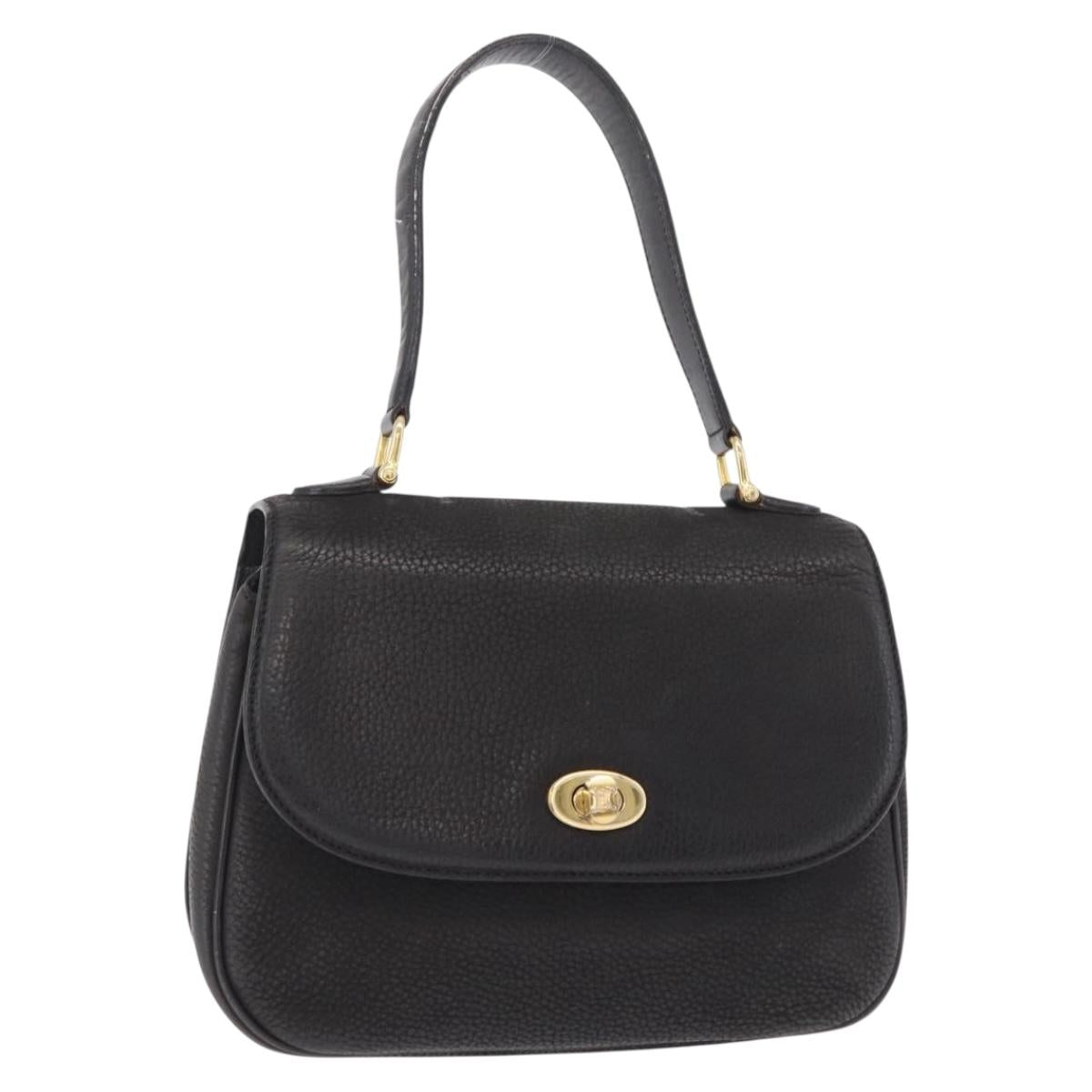 CELINE Shoulder Bag Leather Black Gold