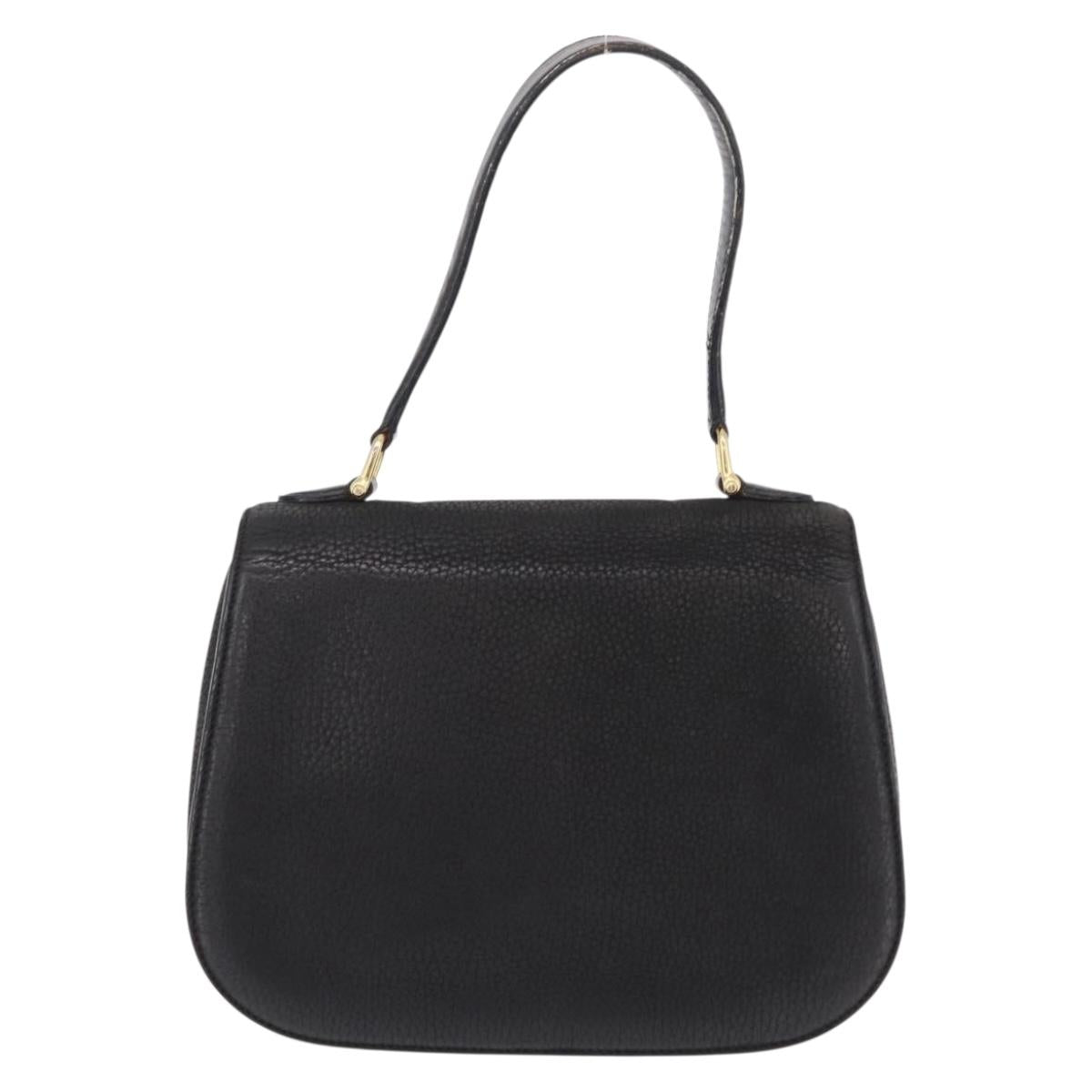 CELINE Shoulder Bag Leather Black Gold
