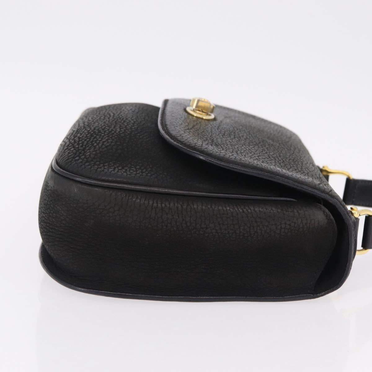 CELINE Shoulder Bag Leather Black Gold