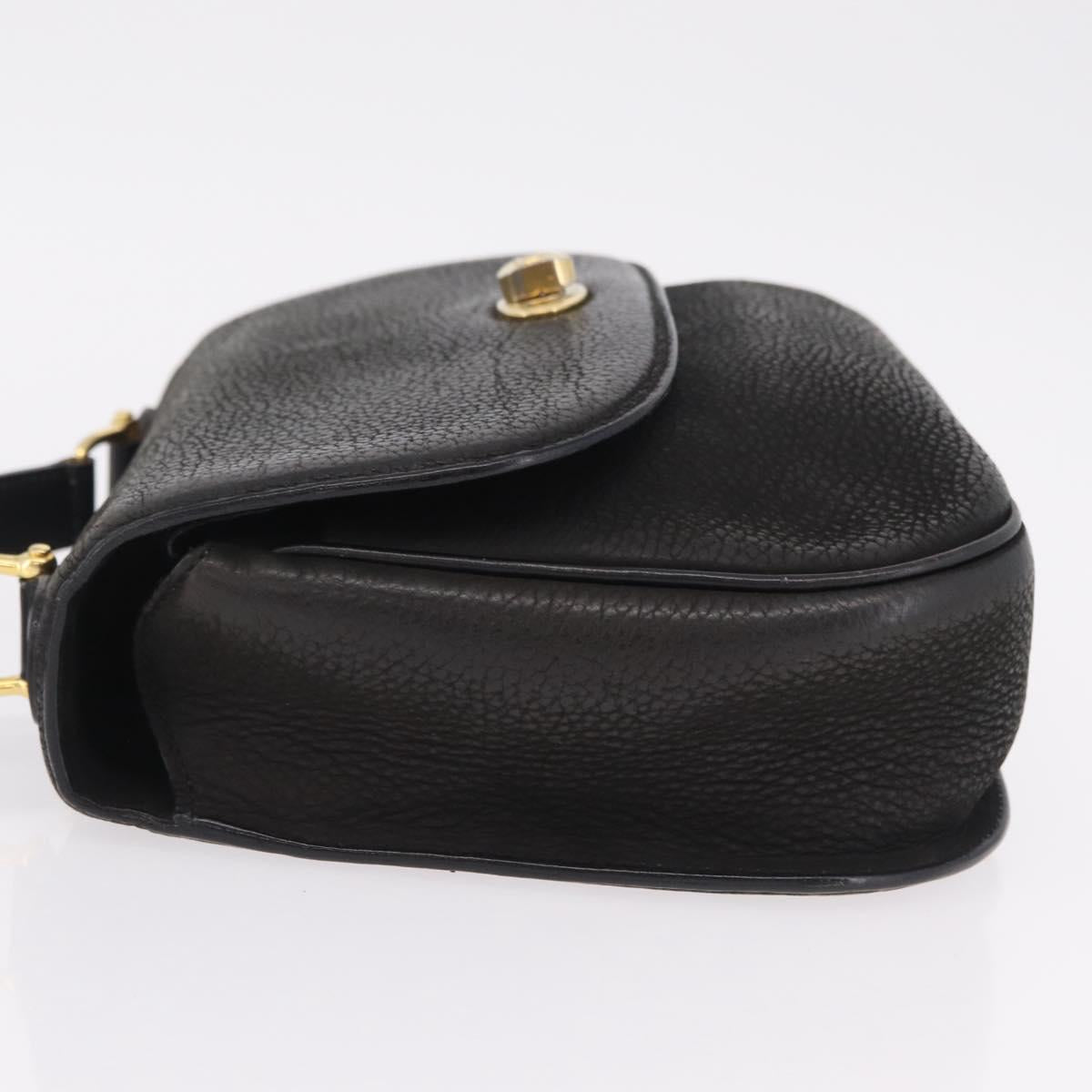 CELINE Shoulder Bag Leather Black Gold