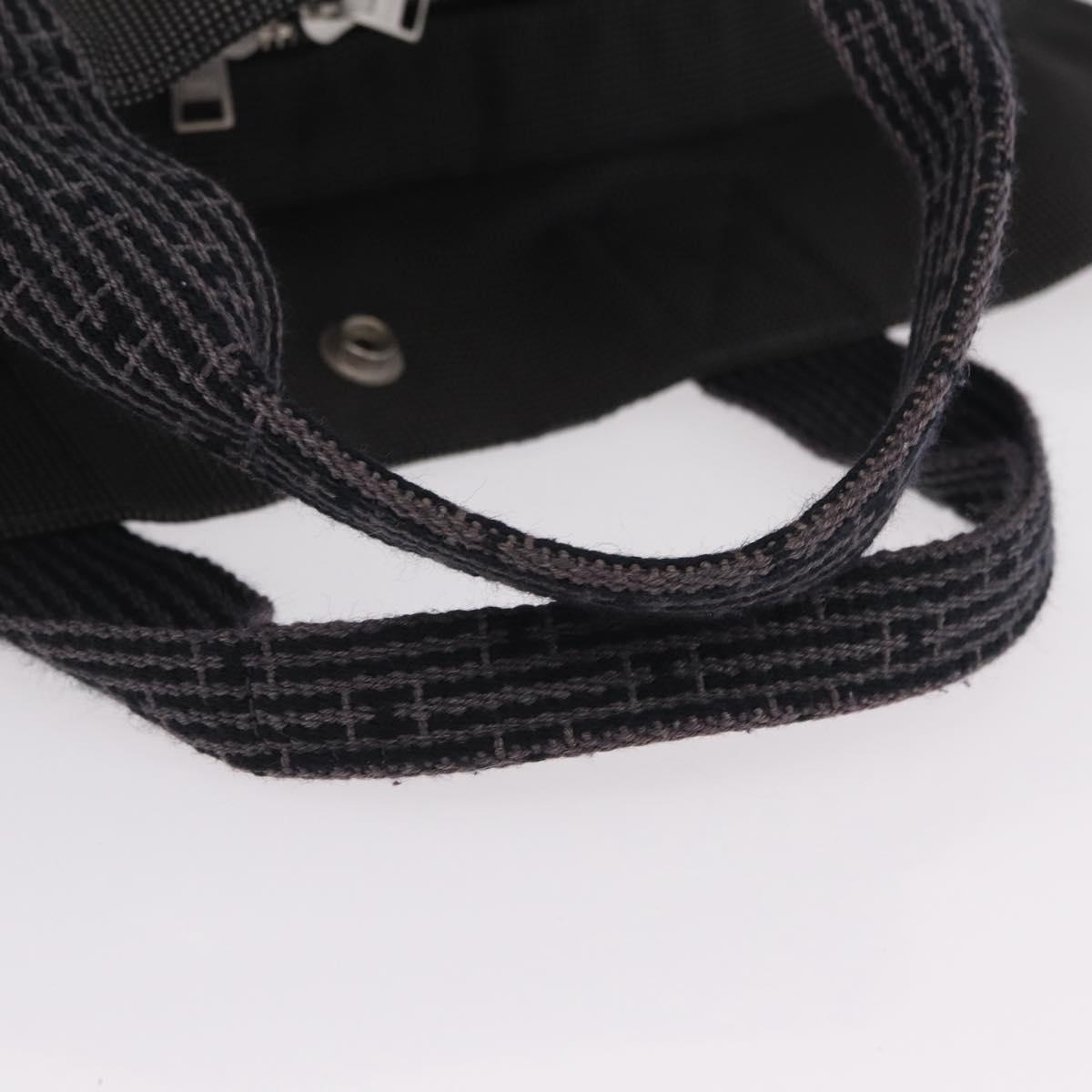 HERMES Her Line MM Hand Bag Canvas Gray Silver