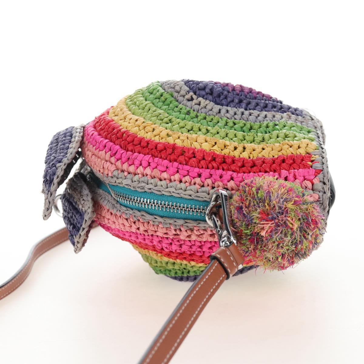 LOEWE Shoulder Bag Raffia Multicolor Silver