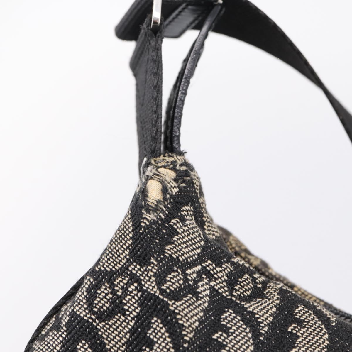 Christian Dior Trotter Canvas Shoulder Bag Gray Silver