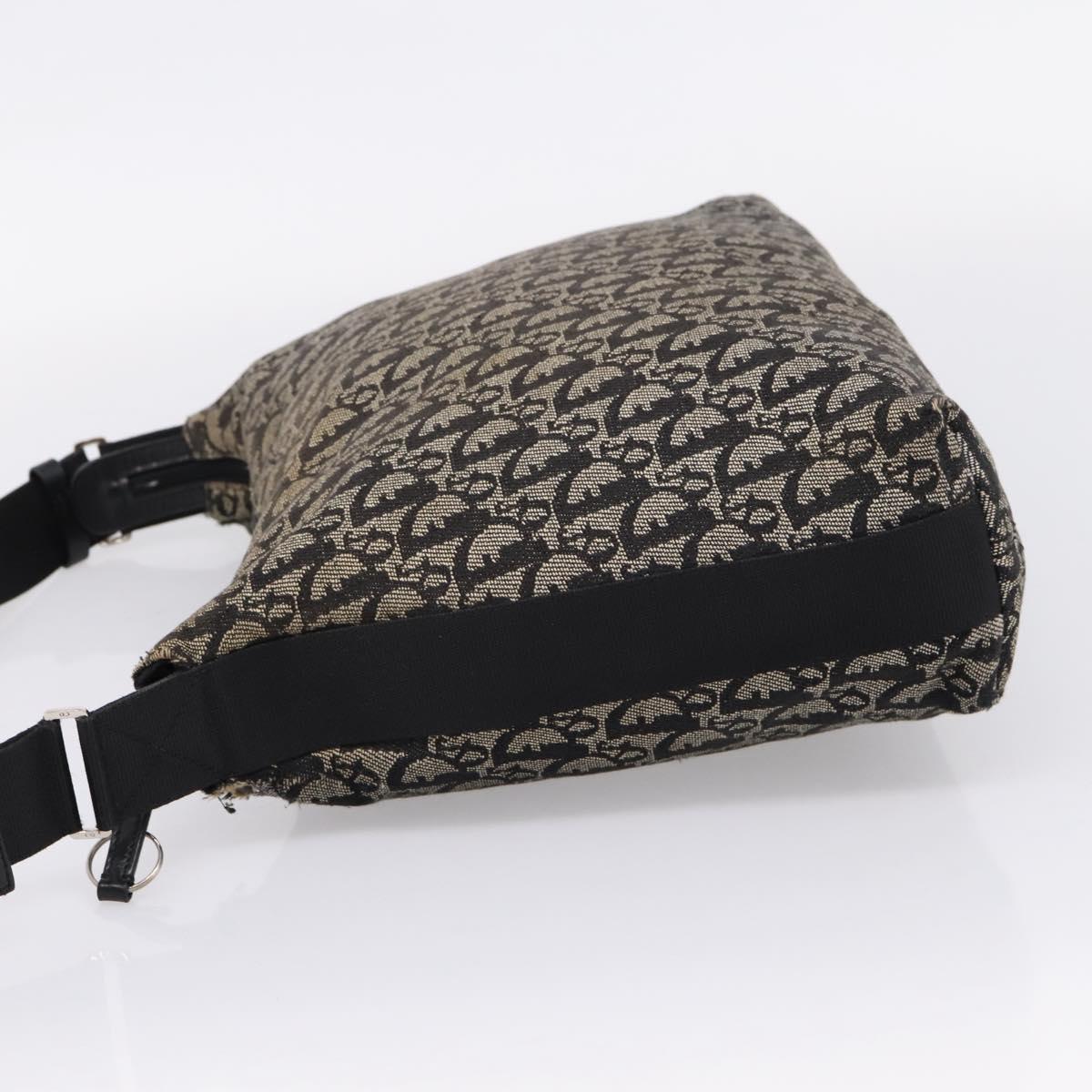 Christian Dior Trotter Canvas Shoulder Bag Gray Silver