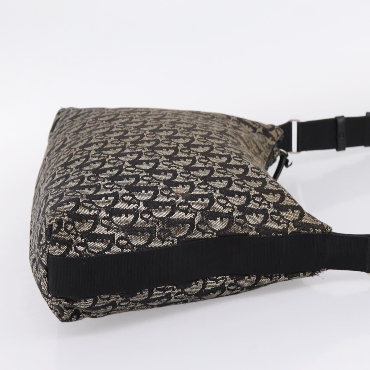 Christian Dior Trotter Canvas Shoulder Bag Gray Silver