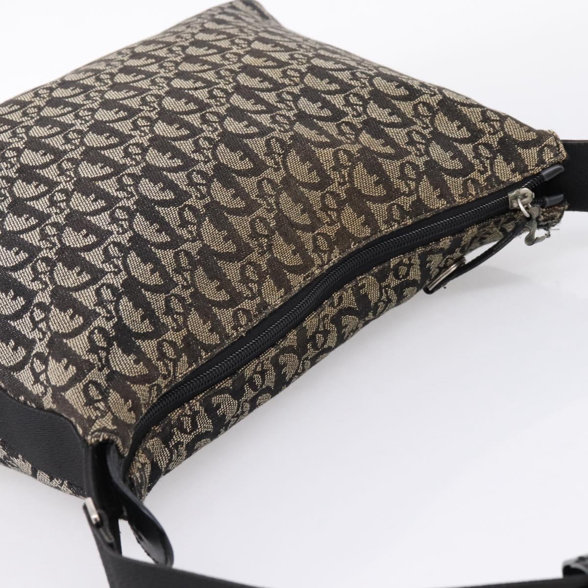 Christian Dior Trotter Canvas Shoulder Bag Gray Silver
