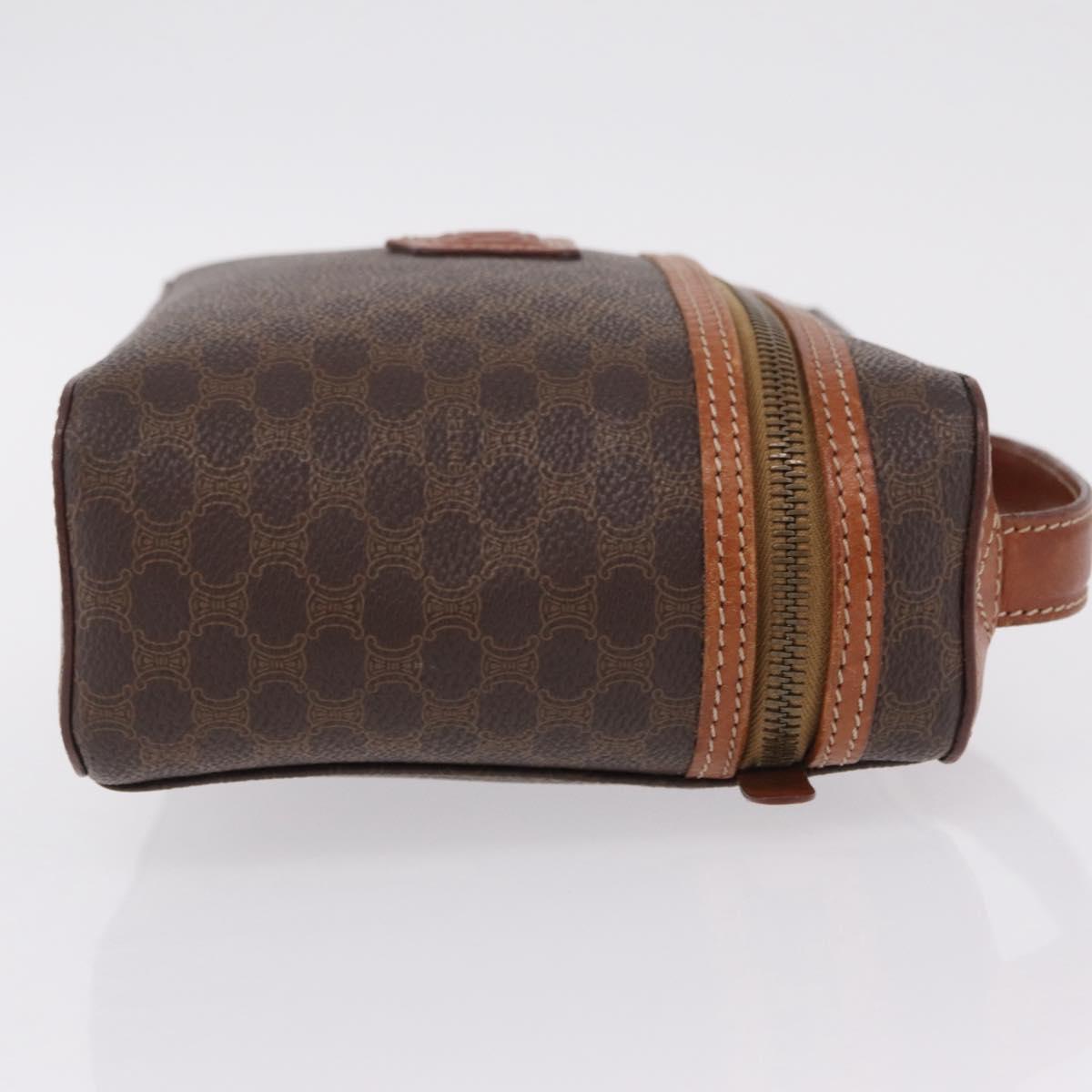 CELINE Macadam Canvas Vanity Pouch PVC Brown Gold