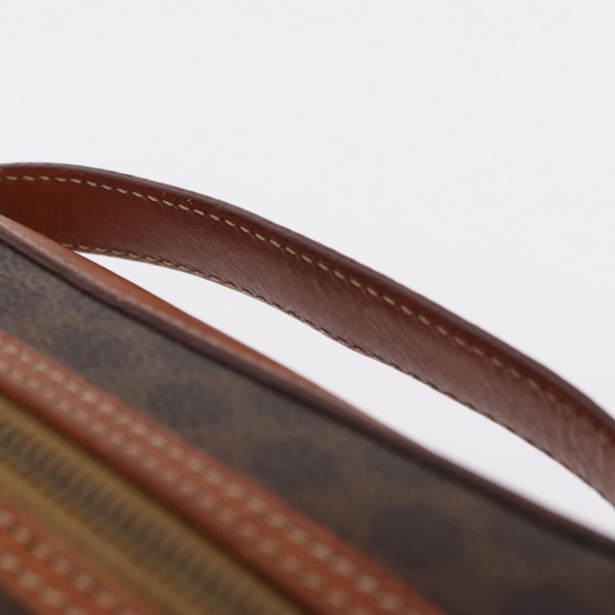 CELINE Macadam Canvas Vanity Pouch PVC Brown Gold