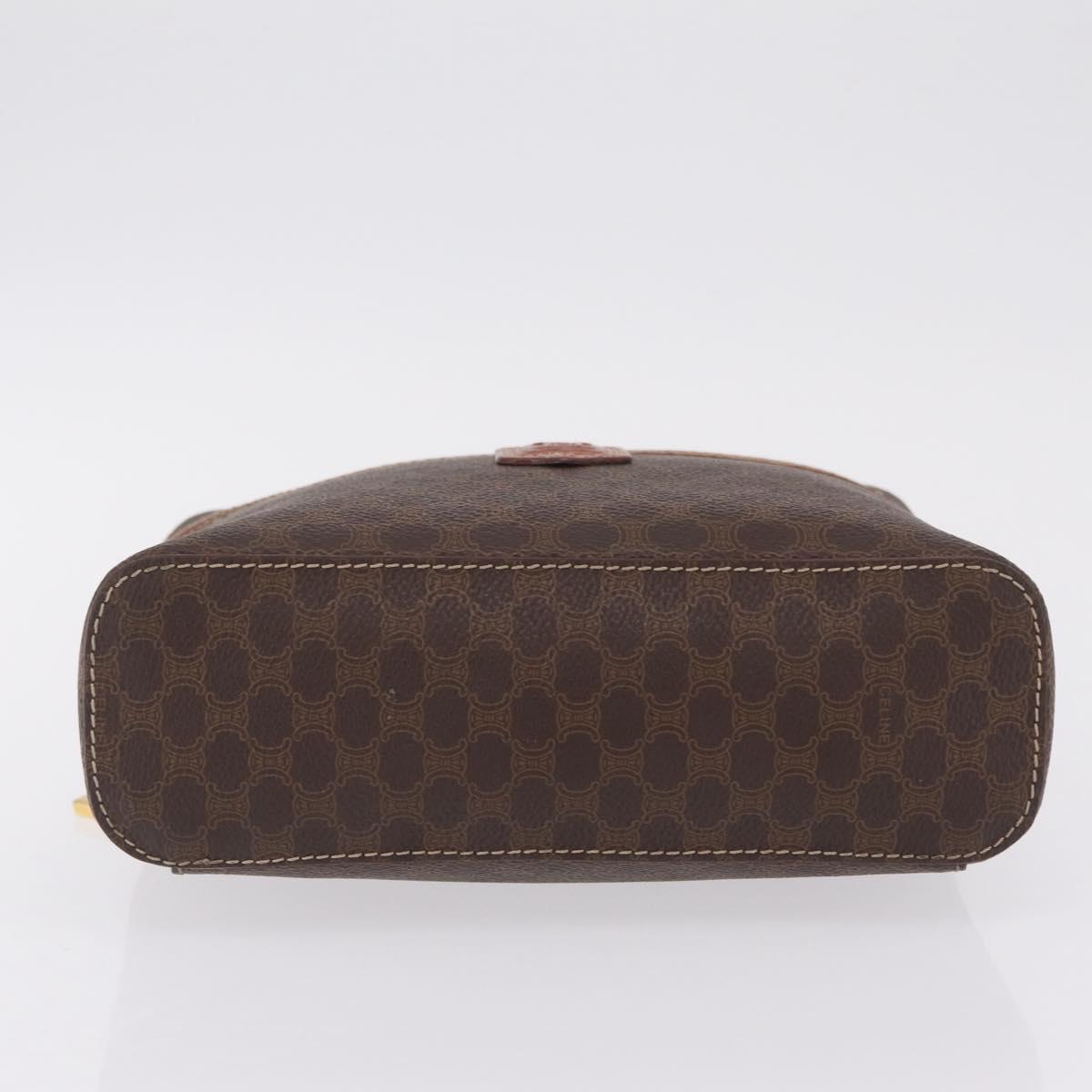 CELINE Macadam Canvas Vanity Pouch PVC Brown Gold