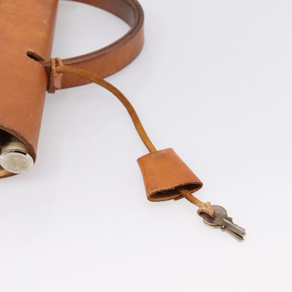 HERMES Her Bag A Dos Backpack Canvas 2way Beige Silver
