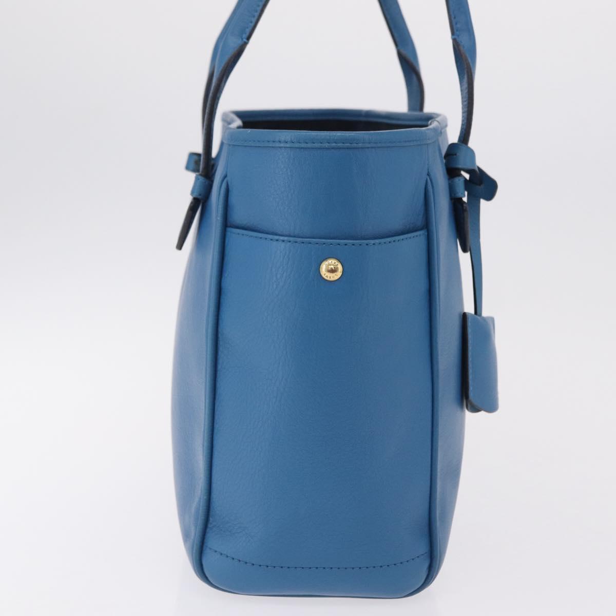 LOEWE Tote Bag Leather Gold Blue