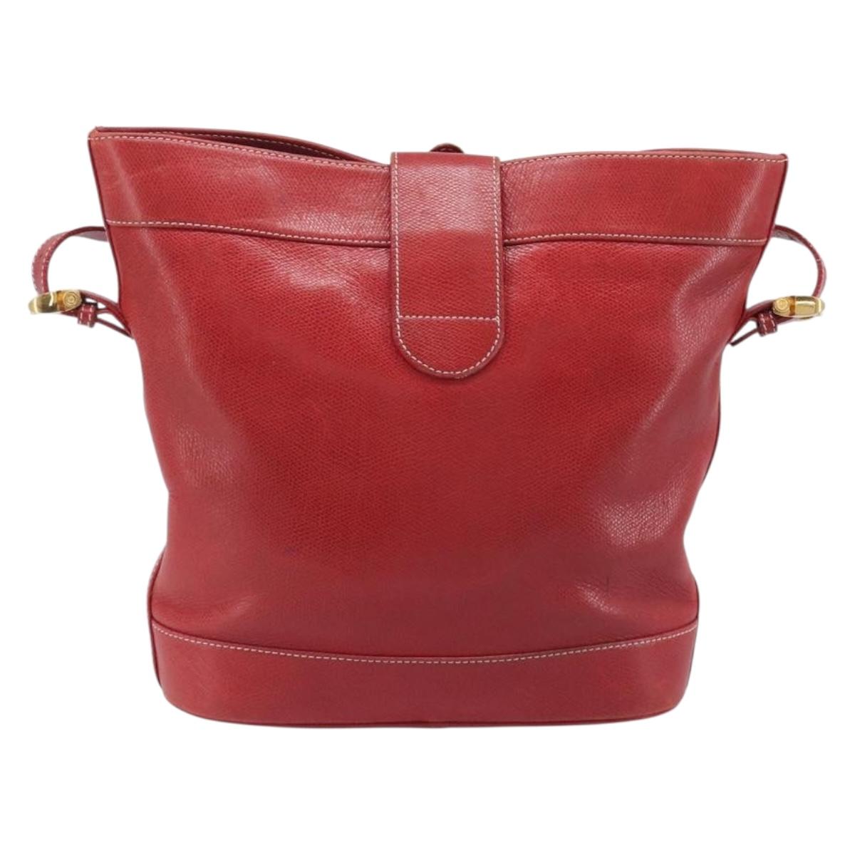 LOEWE Shoulder Bag Leather Red Gold