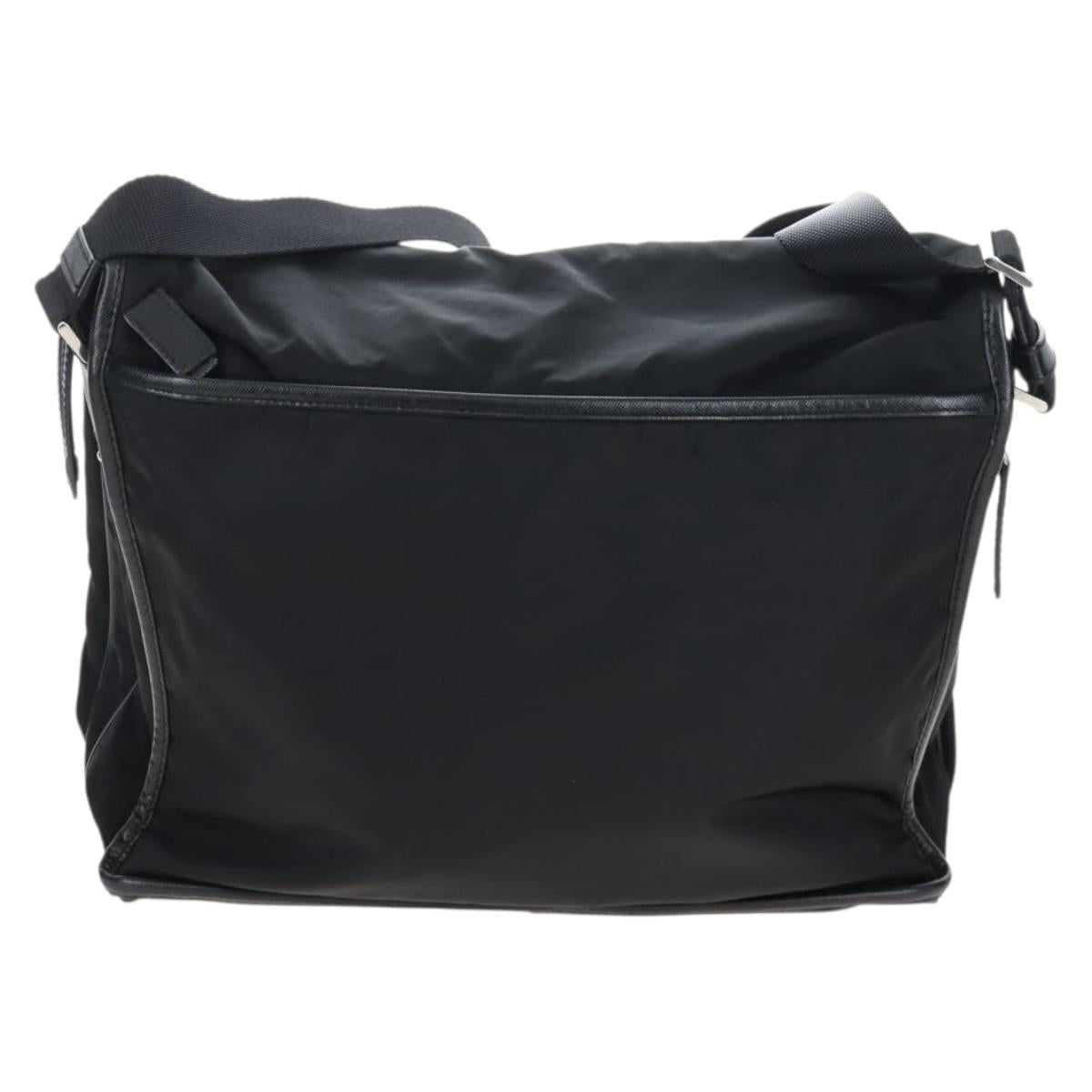 PRADA Shoulder Bag Nylon Black Silver