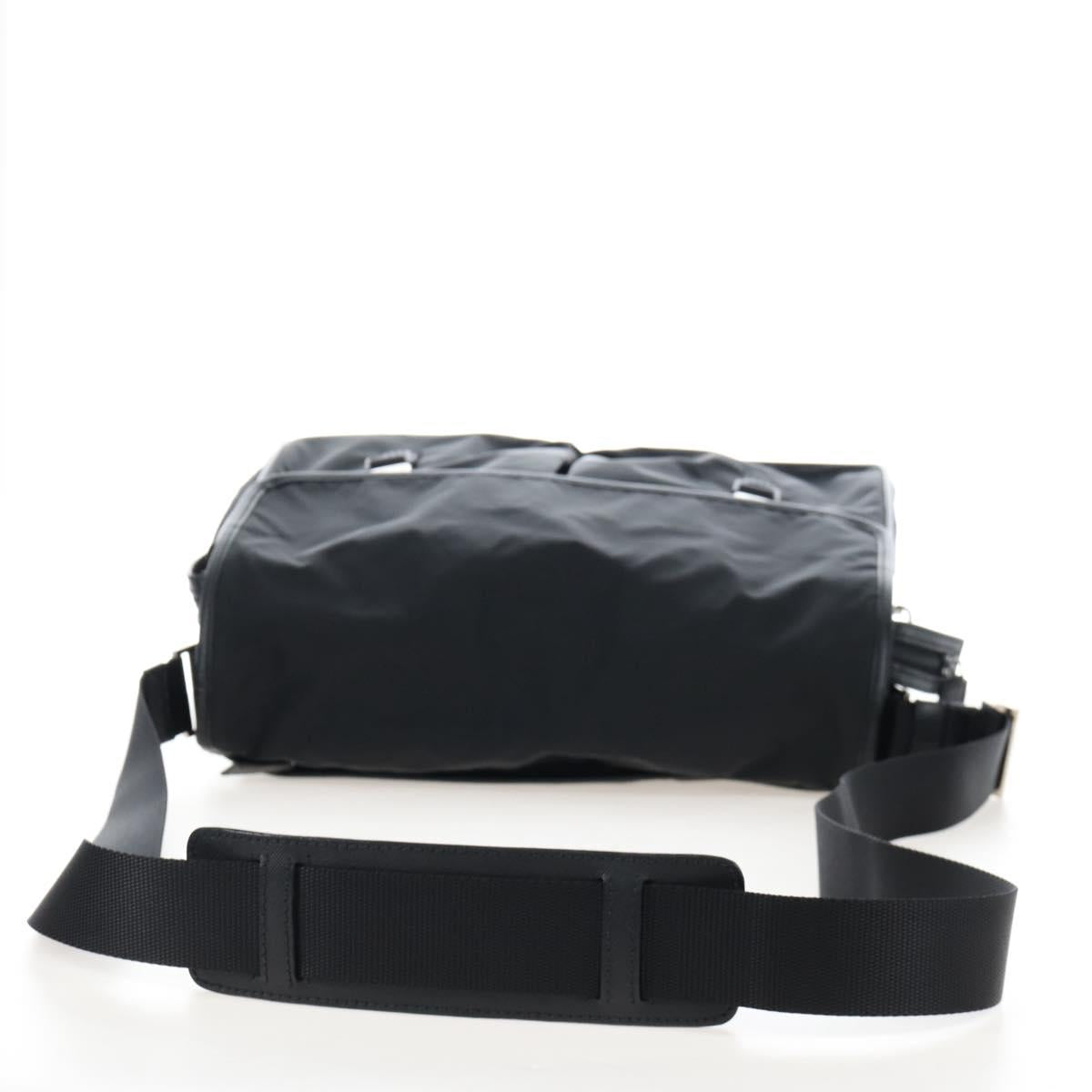 PRADA Shoulder Bag Nylon Black Silver