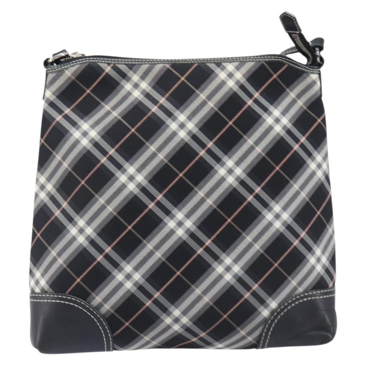 BURBERRY Nova Check Shoulder Bag Canvas Black Silver